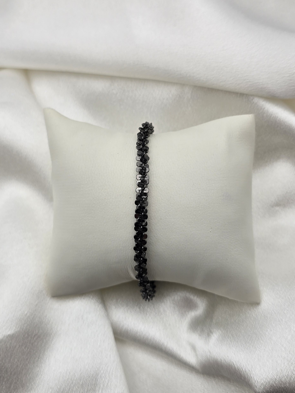 Black Rhodium Over Sterling Silver 925 Twisted Roc Bracelet